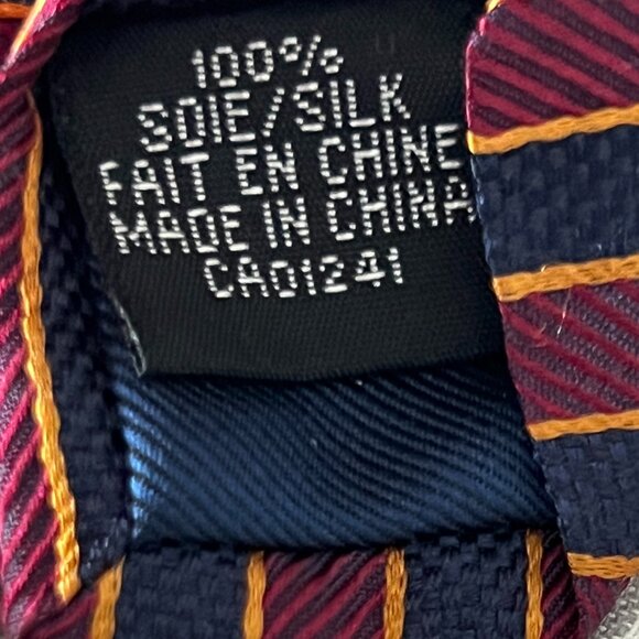 Simons Red Blue Gold Neck Tie 100% Silk - Picture 5 of 5